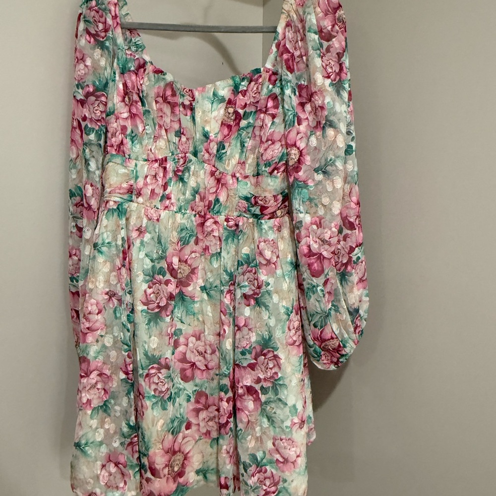 Express Floral Dress with Puff Sleeves